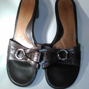 Clark's Brown Slip On Sandals Pumps